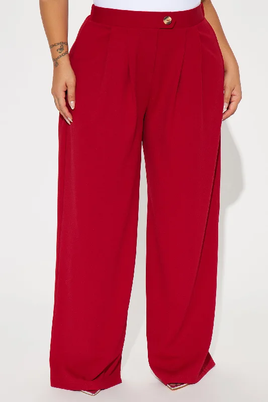 What Matters Most Wide Leg Trouser - Red