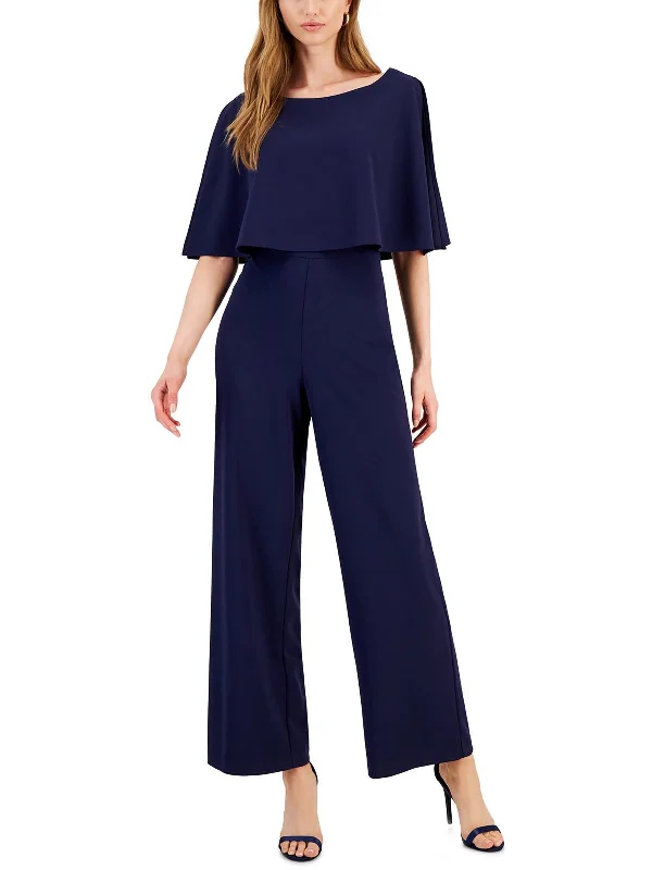 Womens Cape Wide Leg Jumpsuit