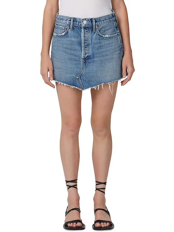 Womens Organic Cotton Light Wash Denim Skirt