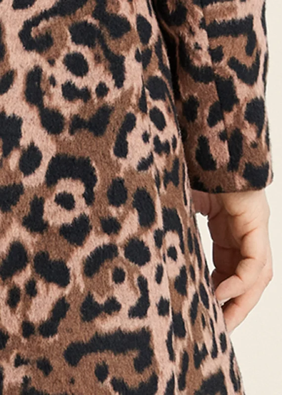 Long leopard print coat - Brown Multi