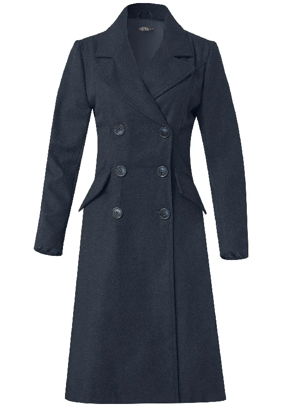 Long double breasted coat - Navy