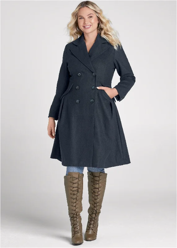 Long double breasted coat - Navy