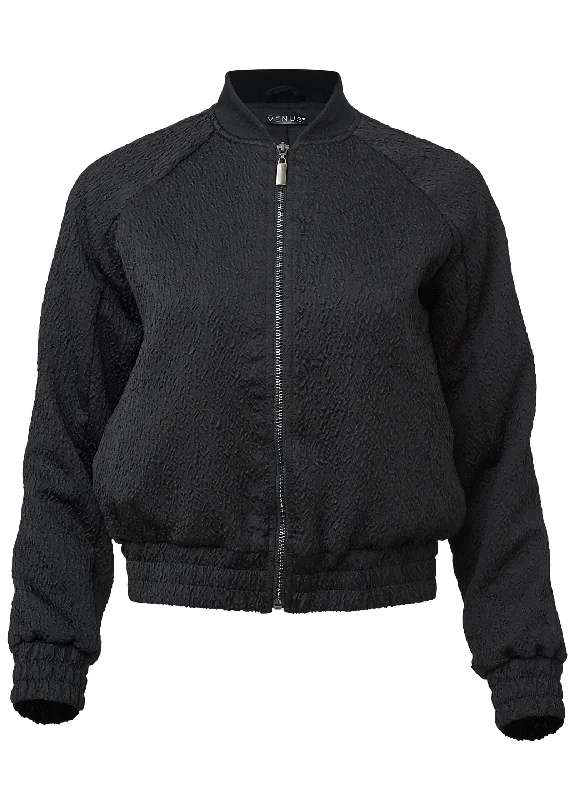 Texture bomber jacket - Black