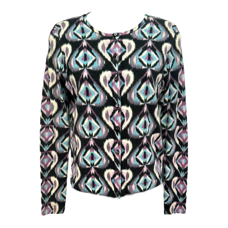 Merino Sweater Cardigan Designer By Tory Burch In Geometric Pattern, Size: S