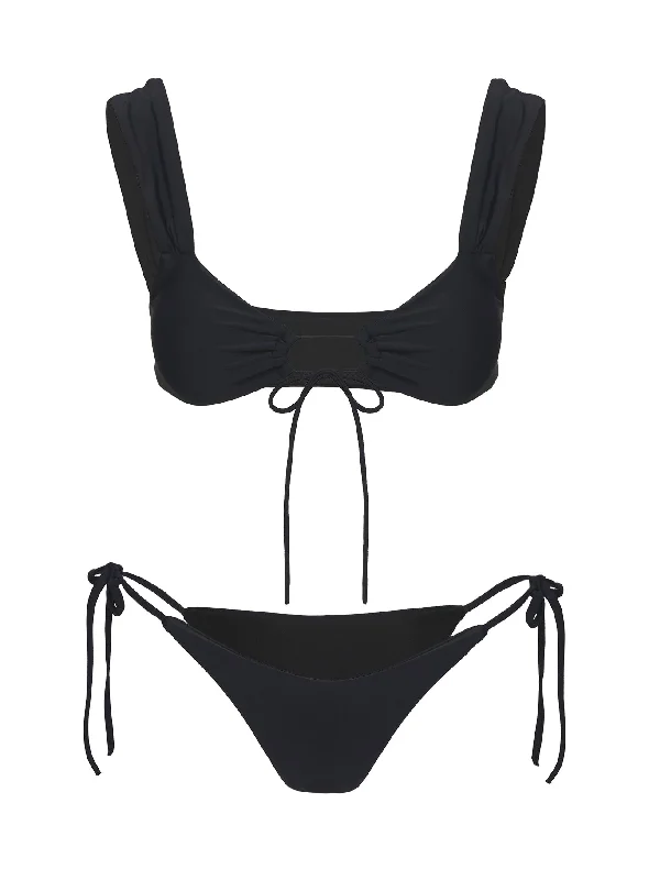 Missie Tie Side Bikini Bottom Black