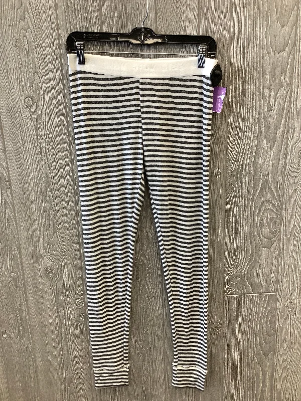 Striped Pattern Pants Leggings Pink, Size Xs