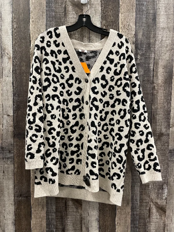 Sweater Cardigan By J Jill In Animal Print, Size: L