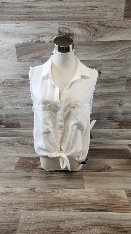 Top Sleeveless By Cloth & Stone In White, Size: M