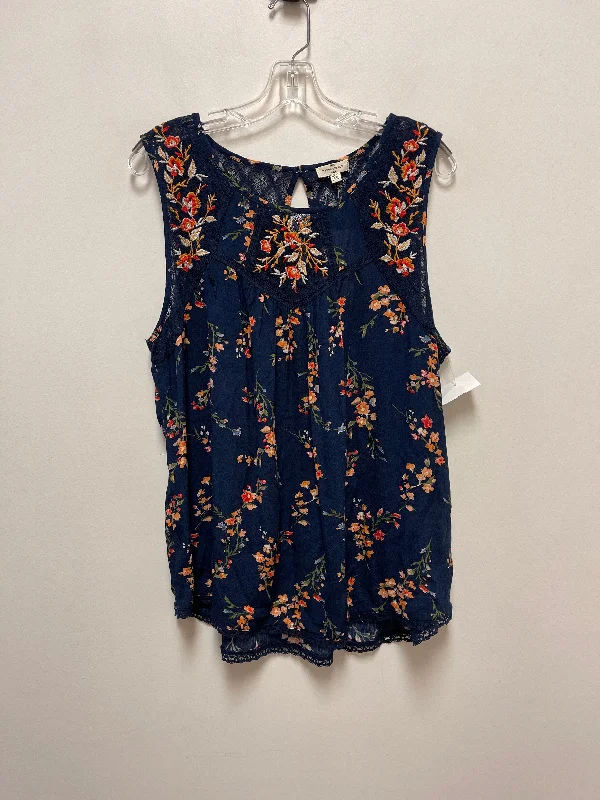 Top Sleeveless By Clothes Mentor In Blue, Size: 2x