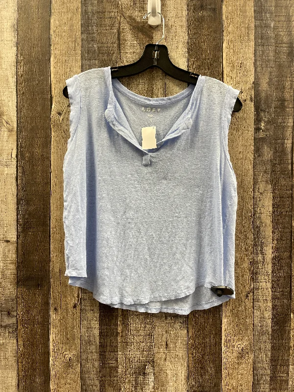 Top Sleeveless By Loft In Blue, Size: M