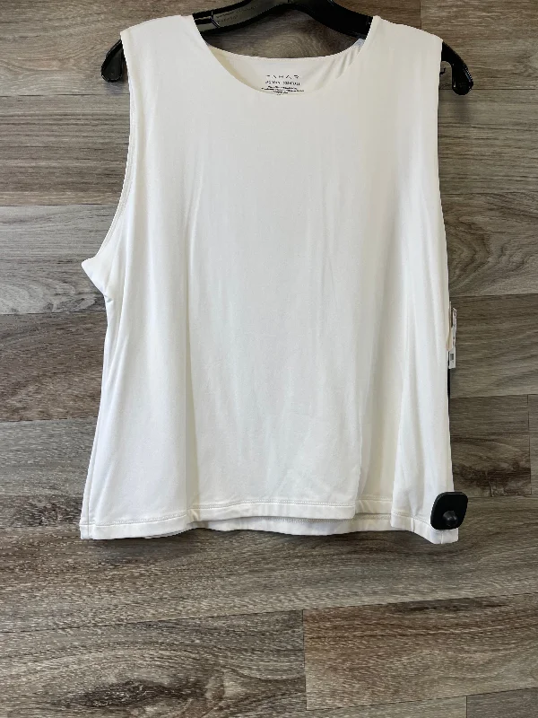 Top Sleeveless By T Tahari In White, Size: Xl