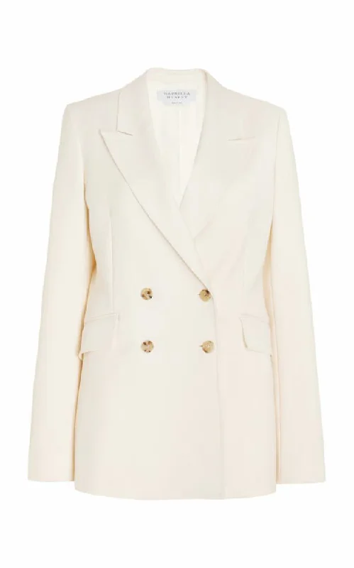 Angela Blazer in Ivory Sportswear Wool