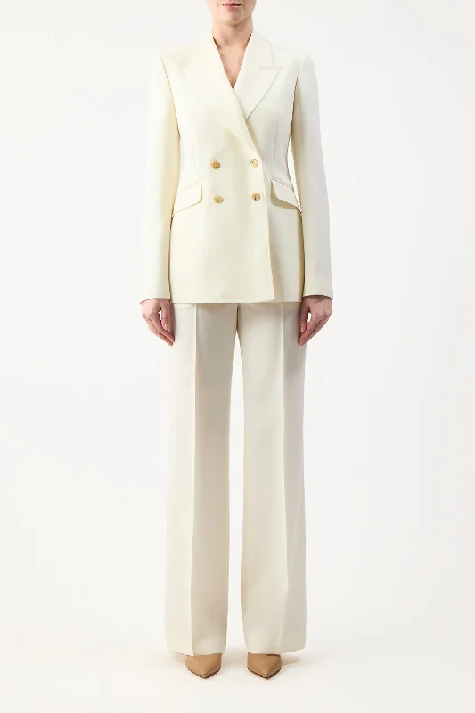 Angela Blazer in Ivory Sportswear Wool