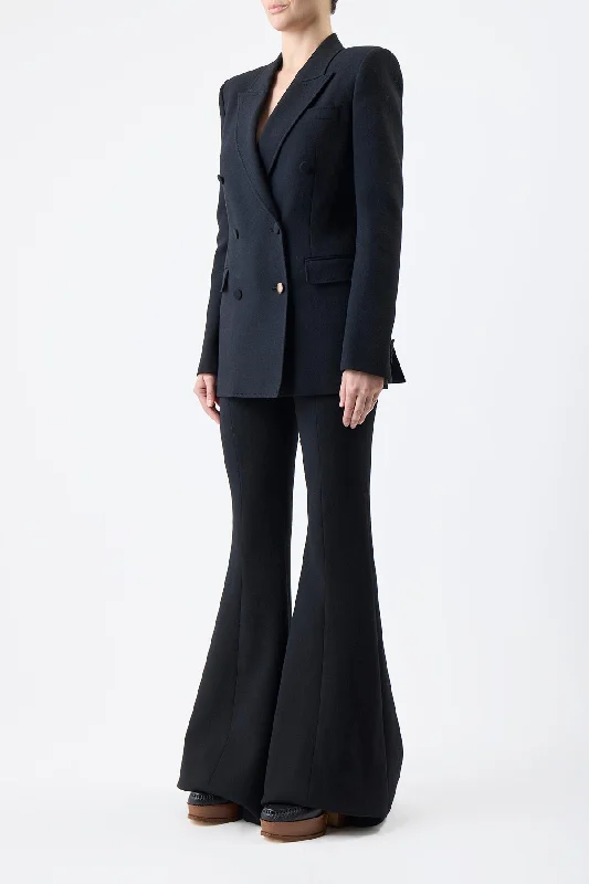 Desmond Pant in Black Virgin Wool Crepe