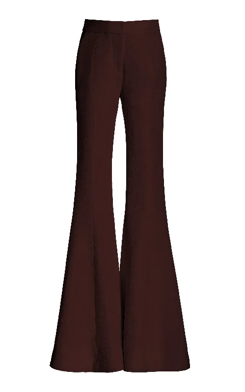 Desmond Pant in Deep Bordeaux Virgin Wool Crepe