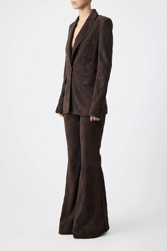 Rhein Pant in Dark Chocolate Suede