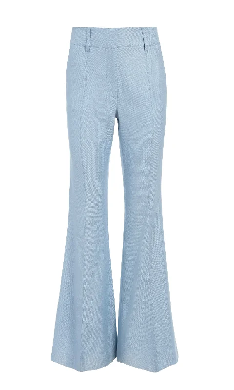 Rhein Pant in Stone Blue Silk Virgin Wool